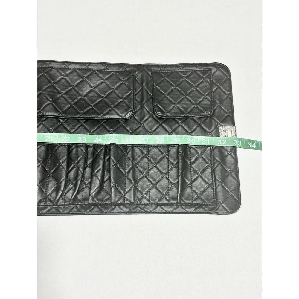 BH Cosmetics Women's Black Leather Clutch Makeup Brush Roll Bag - Picture 12 of 14